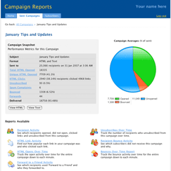 Online Reports for Email Campaigns